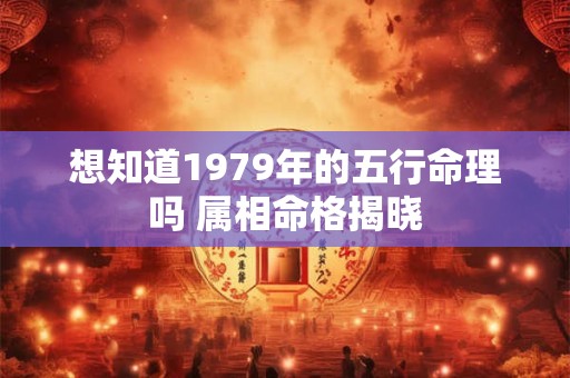 想知道1979年的五行命理吗 属相命格揭晓
