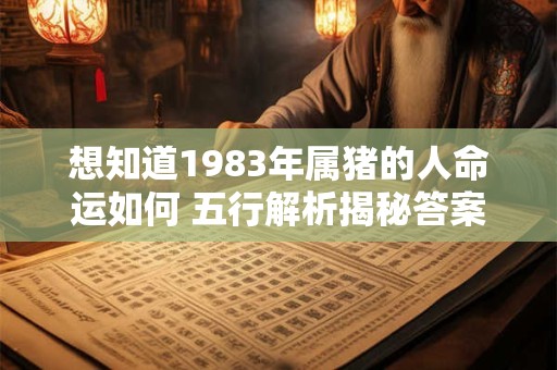 想知道1983年属猪的人命运如何 五行解析揭秘答案