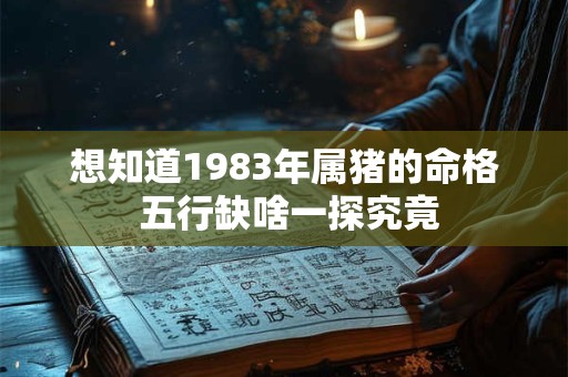 想知道1983年属猪的命格 五行缺啥一探究竟