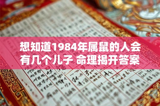 想知道1984年属鼠的人会有几个儿子 命理揭开答案