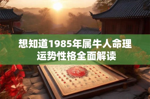 想知道1985年属牛人命理 运势性格全面解读