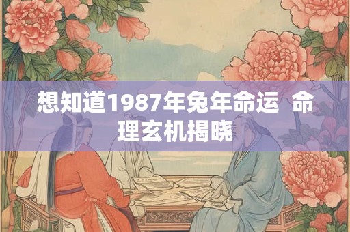 想知道1987年兔年命运  命理玄机揭晓