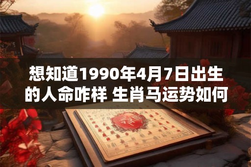 想知道1990年4月7日出生的人命咋样 生肖马运势如何