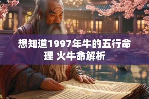 想知道1997年牛的五行命理 火牛命解析