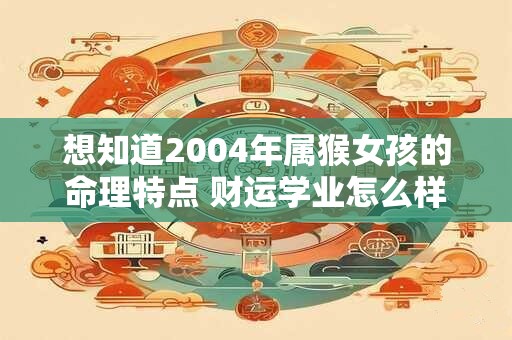 想知道2004年属猴女孩的命理特点 财运学业怎么样