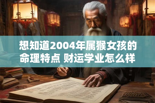想知道2004年属猴女孩的命理特点 财运学业怎么样