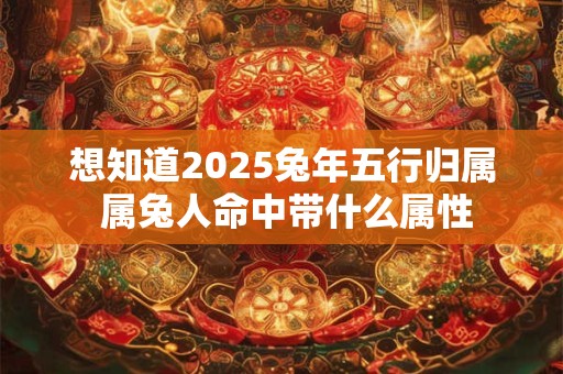 想知道2025兔年五行归属 属兔人命中带什么属性