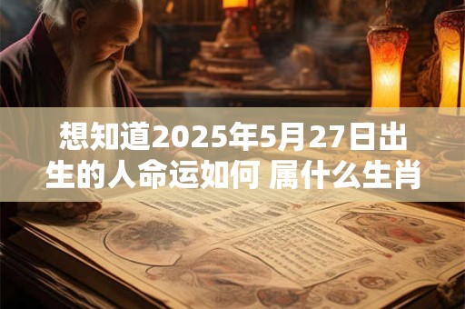 想知道2025年5月27日出生的人命运如何 属什么生肖