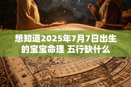 想知道2025年7月7日出生的宝宝命理 五行缺什么