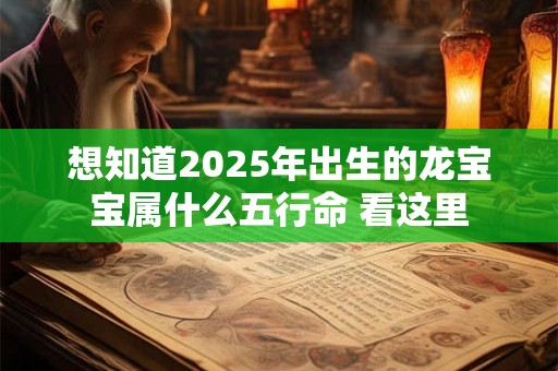 想知道2025年出生的龙宝宝属什么五行命 看这里