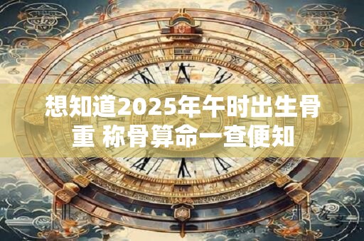 想知道2025年午时出生骨重 称骨算命一查便知