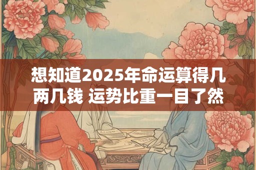 想知道2025年命运算得几两几钱 运势比重一目了然