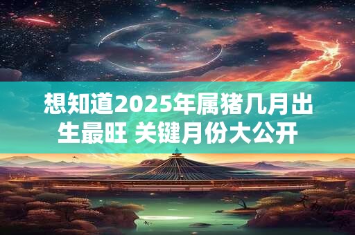 想知道2025年属猪几月出生最旺 关键月份大公开