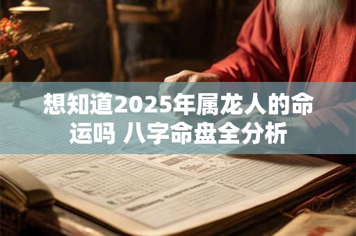 想知道2025年属龙人的命运吗 八字命盘全分析