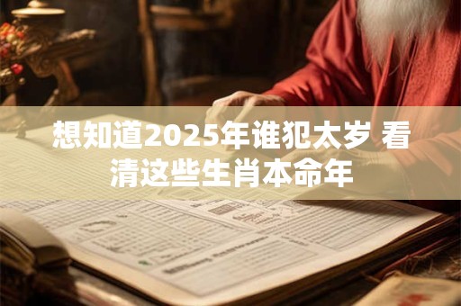 想知道2025年谁犯太岁 看清这些生肖本命年