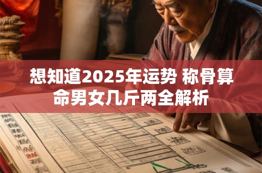 想知道2025年运势 称骨算命男女几斤两全解析