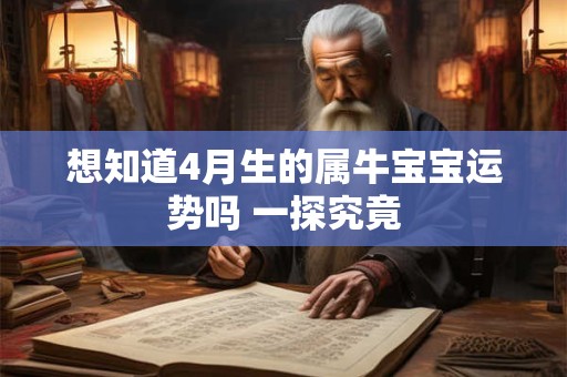 想知道4月生的属牛宝宝运势吗 一探究竟