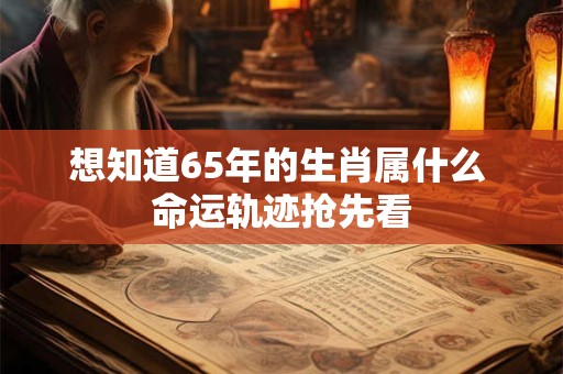 想知道65年的生肖属什么 命运轨迹抢先看