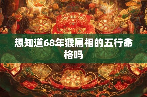 想知道68年猴属相的五行命格吗