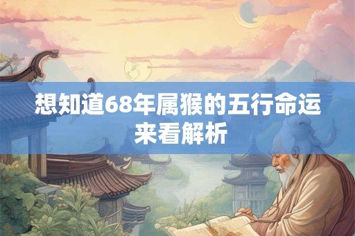 想知道68年属猴的五行命运 来看解析