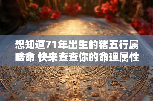 想知道71年出生的猪五行属啥命 快来查查你的命理属性