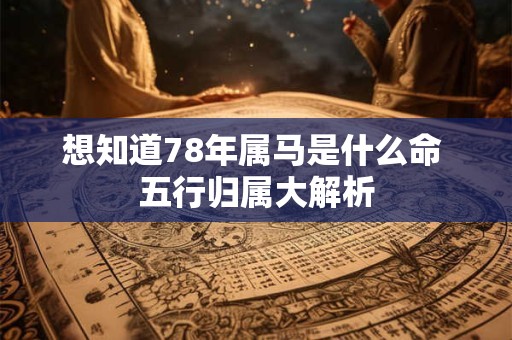 想知道78年属马是什么命 五行归属大解析
