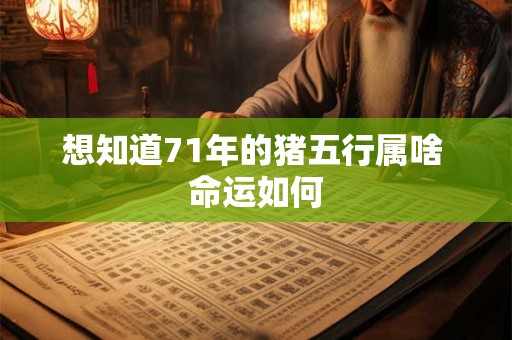 想知道71年的猪五行属啥 命运如何