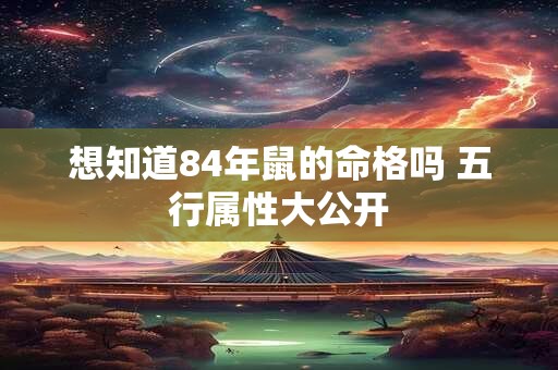想知道84年鼠的命格吗 五行属性大公开