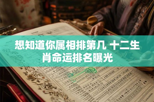 想知道你属相排第几 十二生肖命运排名曝光