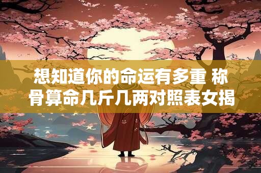 想知道你的命运有多重 称骨算命几斤几两对照表女揭秘