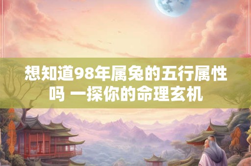 想知道98年属兔的五行属性吗 一探你的命理玄机
