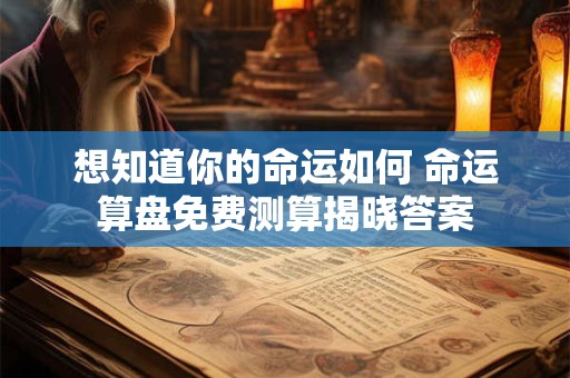 想知道你的命运如何 命运算盘免费测算揭晓答案