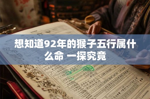 想知道92年的猴子五行属什么命 一探究竟