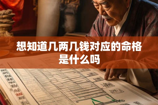 想知道几两几钱对应的命格是什么吗