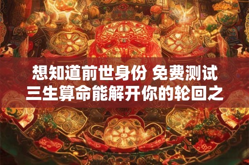 想知道前世身份 免费测试三生算命能解开你的轮回之谜吗