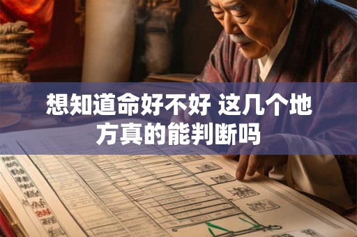 想知道命好不好 这几个地方真的能判断吗