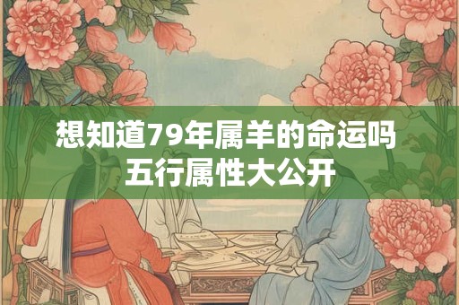 想知道79年属羊的命运吗 五行属性大公开