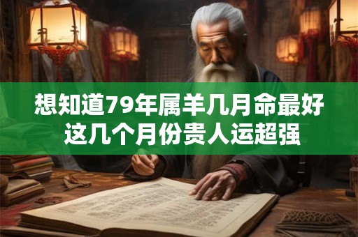 想知道79年属羊几月命最好 这几个月份贵人运超强
