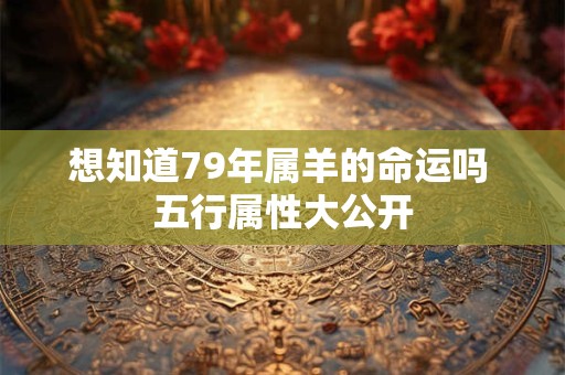 想知道79年属羊的命运吗 五行属性大公开