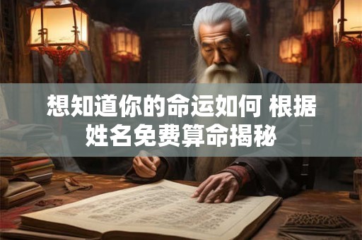 想知道你的命运如何 根据姓名免费算命揭秘