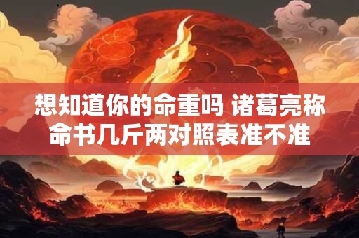 想知道你的命重吗 诸葛亮称命书几斤两对照表准不准