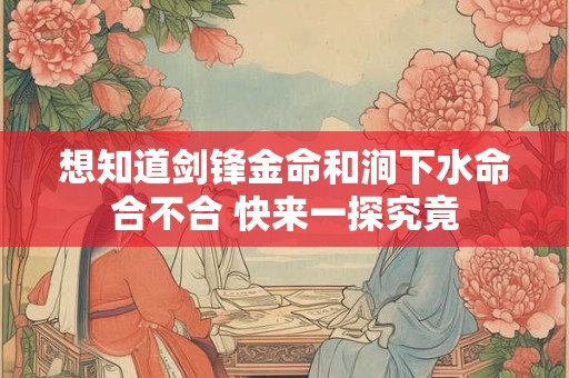 想知道剑锋金命和涧下水命合不合 快来一探究竟