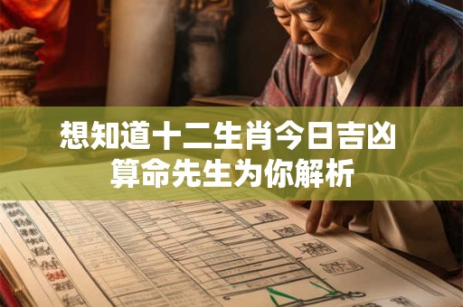 想知道十二生肖今日吉凶 算命先生为你解析