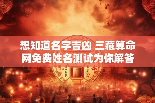 想知道名字吉凶 三藏算命网免费姓名测试为你解答