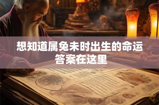 想知道属兔未时出生的命运 答案在这里