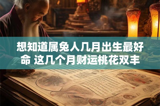 想知道属兔人几月出生最好命 这几个月财运桃花双丰收