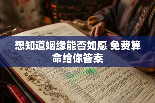 想知道姻缘能否如愿 免费算命给你答案