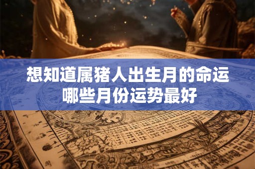 想知道属猪人出生月的命运 哪些月份运势最好