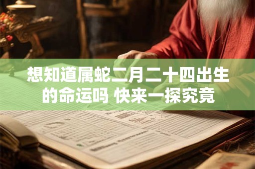 想知道属蛇二月二十四出生的命运吗 快来一探究竟