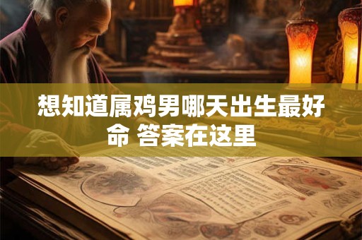想知道属鸡男哪天出生最好命 答案在这里